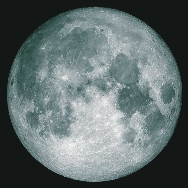 Full moon with detailed surface and craters displayed in an LED Box Frame, perfect for home decor or celestial-themed spaces.