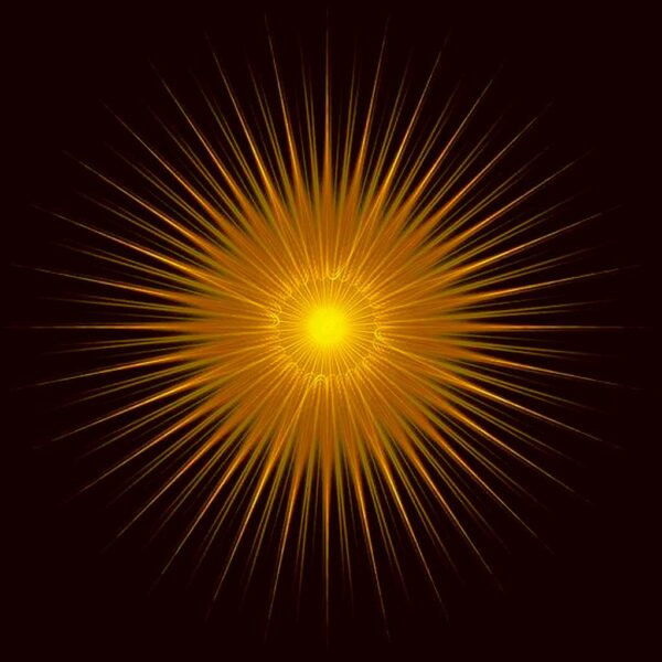 Radiant starburst design, glowing brightly in golden hues, perfect for enhancing your LED Box Frame display.