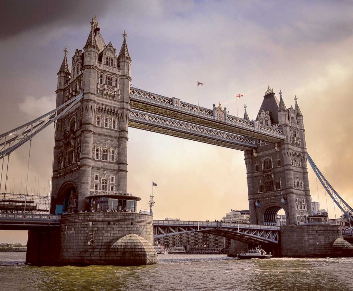 Elegant view of Tower Bridge, London, captured in a stunning LED Box Frame for modern home decor.