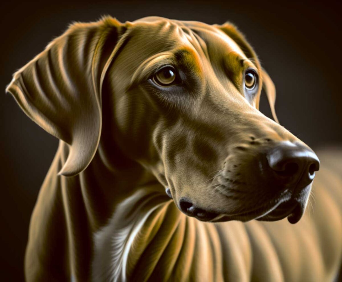 Close-up portrait of an Azawakh dog with a lean build, expressive eyes, and smooth, fawn-colored coat