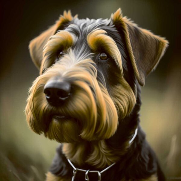 Charming portrait of an Airedale Terrier, showcasing its distinctive fur and friendly expression, perfect for an LED Box Frame to add warmth and personality to any room.