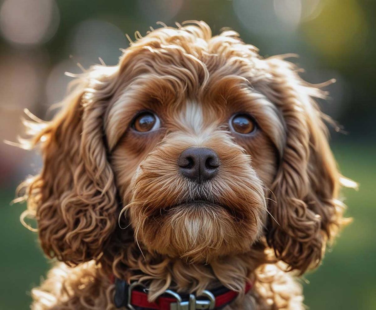 An adorable Cavalier King Charles Spaniel puppy with curly fur, captured in a playful and heartwarming pose, displayed in an energy-efficient LED Box Frame with customizable lighting.
