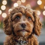 A charming Cavapoo puppy, presented in a customizable LED Box Frame with energy-efficient lighting for a modern, eco-friendly display.