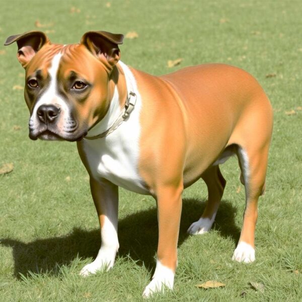 Staffordshire Bull Terrier dog in LED box frame with customizable lighting for home decor and sensory benefits