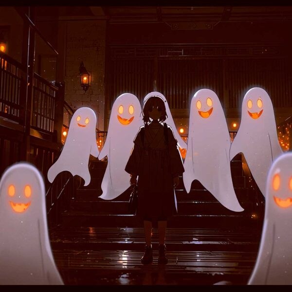 Halloween LED Box Frame 12 – Haunted Stairway Ghosts