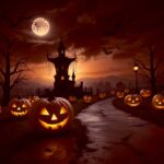 Halloween LED Box Frame 07 – Pumpkin Path to Haunted House
